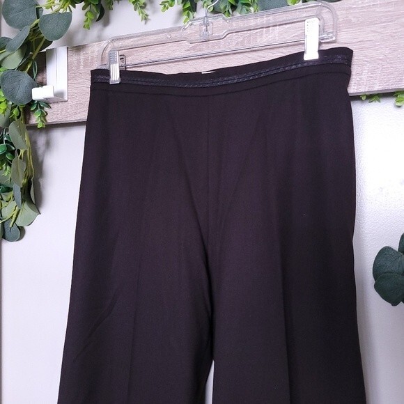 Agnona Designer Slacks Wool Cashmere Wide Flare Leg Brown Dress Pants Retro - Picture 2 of 11